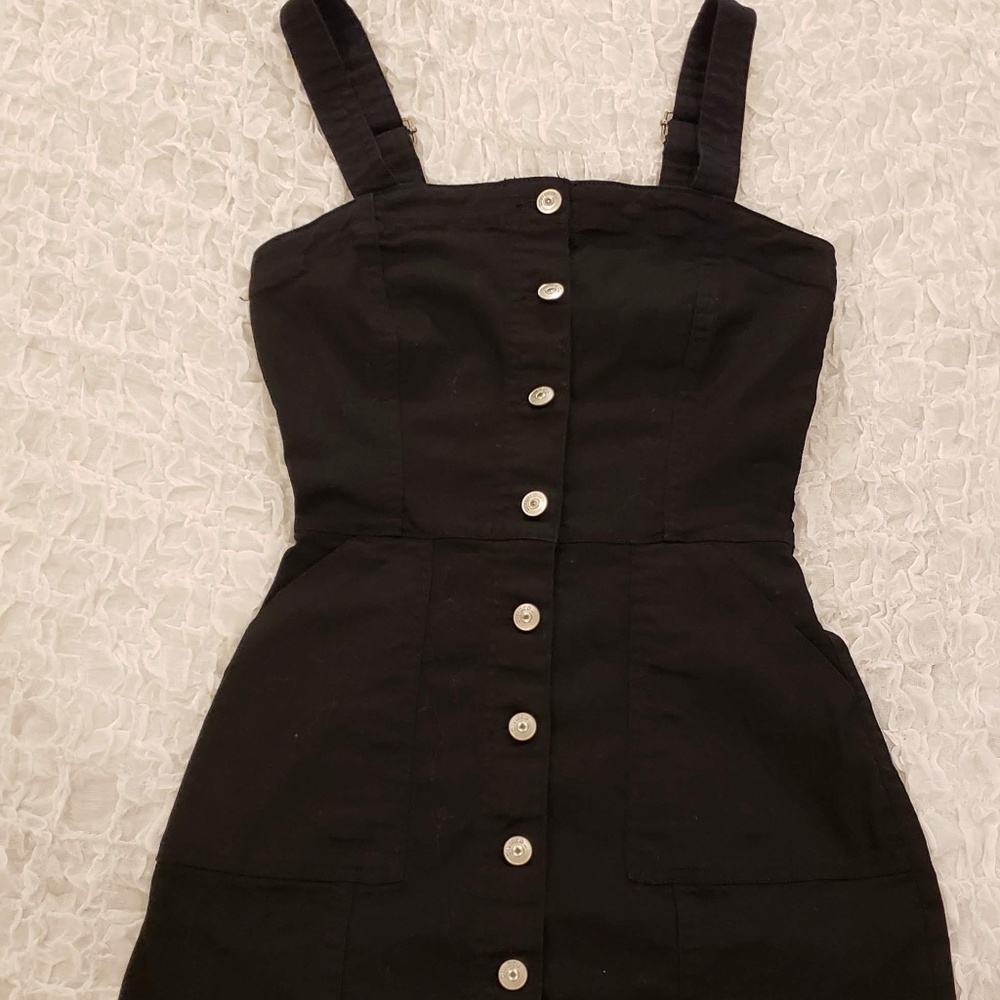 *Sold* Womens Denim Black Overall Suspender